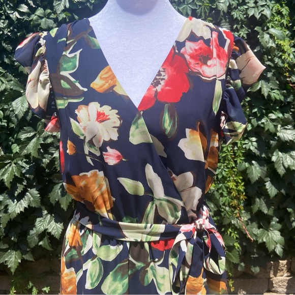 Sam Edelman Picasso V Neck Midi Dress Size 8 - Picture 6 of 7